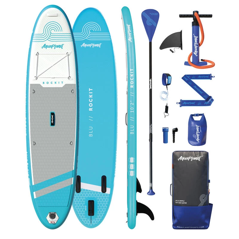 AQUAPLANET Kit De Planche à Pagaie Gonflable Pour Kayak - Rockit, Bleu 1 AQUAPLANET Kit De Planche à Pagaie Gonflable Pour Kayak - Rockit, Bleu