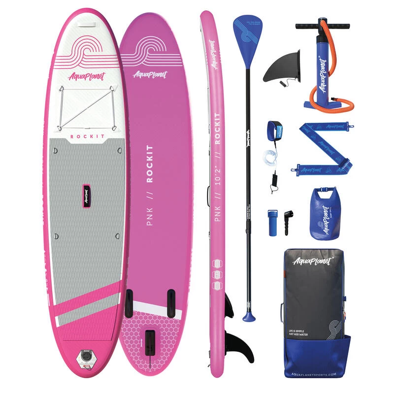 AQUAPLANET Kit De Planche à Pagaie Gonflable Pour Kayak - Rockit, Rose 1 AQUAPLANET Kit De Planche à Pagaie Gonflable Pour Kayak - Rockit, Rose