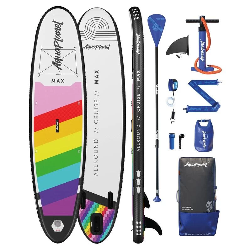 AQUAPLANET Kit Paddle Gonflable - Max Arc-en-ciel 1 AQUAPLANET Kit Paddle Gonflable - Max Arc-en-ciel