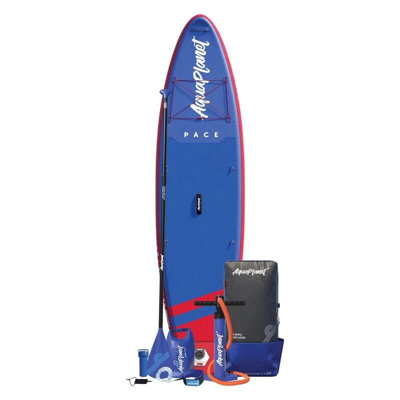 AQUAPLANET Kit Stand Up Paddle Gonflable - Pace Rouge Et Bleu 2 AQUAPLANET Kit Stand Up Paddle Gonflable - Pace Rouge Et Bleu – Image 2