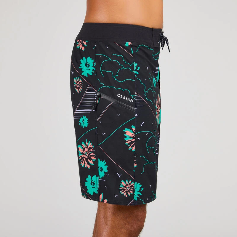 Boardshort Surf 500 19" PARADISE BLACK 4 Boardshort Surf 500 19" PARADISE BLACK – Image 4