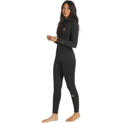 Billabong Combinaison De Surf Synergy 5/4mm - Zip Au Dos - Noir Femmes -Board Zone Soldes combinaison de surf synergy 54mm zip au dos noir femmes 2