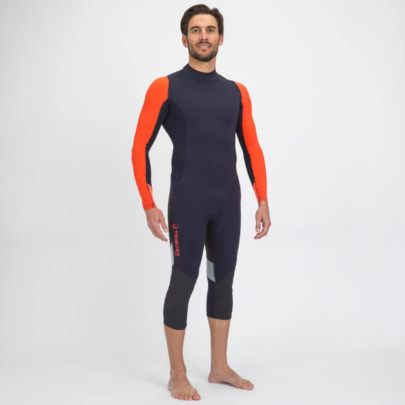 Tribord Combinaison Néoprène 1mm Anti-uv Voile Homme Dinghy 500 Bleu Noir/orange 2 Tribord Combinaison Néoprène 1mm Anti-uv Voile Homme Dinghy 500 Bleu Noir/orange – Image 2