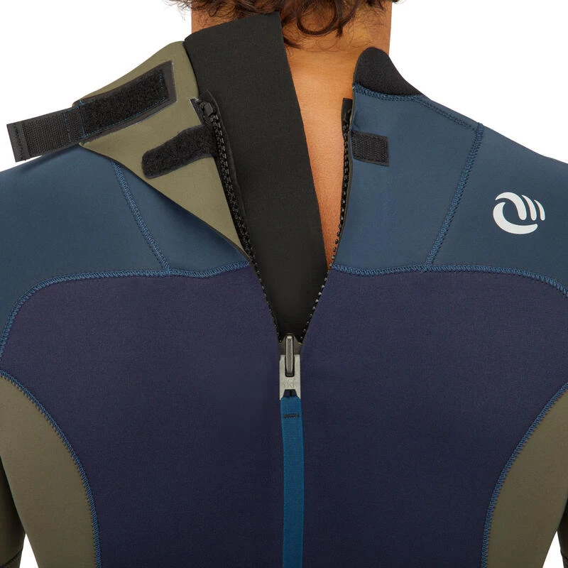 Combinaison SURF 500 Néoprène 3/2 Mm Homme Bleue Kaki 5 Combinaison SURF 500 Néoprène 3/2 Mm Homme Bleue Kaki – Image 5