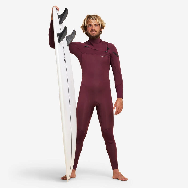 Combinaison Surf Néoprène 4/3 Mm Homme - 900 Bordeaux 1 Combinaison Surf Néoprène 4/3 Mm Homme - 900 Bordeaux
