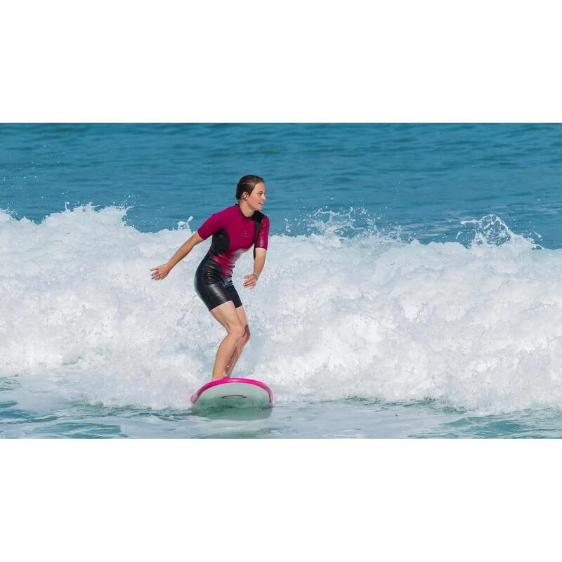 Tribord Combinaison Surf Shorty 100 Néoprène Femme Violet 2 Tribord Combinaison Surf Shorty 100 Néoprène Femme Violet – Image 2