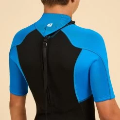 COMBINAISON SURF SHORTY 500 NEOPRENE 1.5MM GARCON BLEUE NOIRE -Board Zone Soldes combinaison surf shorty 500 neoprene 15mm garcon bleue noire 3