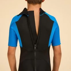 COMBINAISON SURF SHORTY 500 NEOPRENE 1.5MM GARCON BLEUE NOIRE -Board Zone Soldes combinaison surf shorty 500 neoprene 15mm garcon bleue noire 4