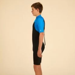 COMBINAISON SURF SHORTY 500 NEOPRENE 1.5MM GARCON BLEUE NOIRE -Board Zone Soldes combinaison surf shorty 500 neoprene 15mm garcon bleue noire 8
