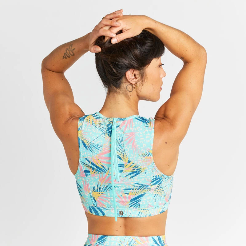 Haut De Maillot De Bain Brassière Femme - Carla Leoplant Turquoise 2 Haut De Maillot De Bain Brassière Femme - Carla Leoplant Turquoise – Image 2