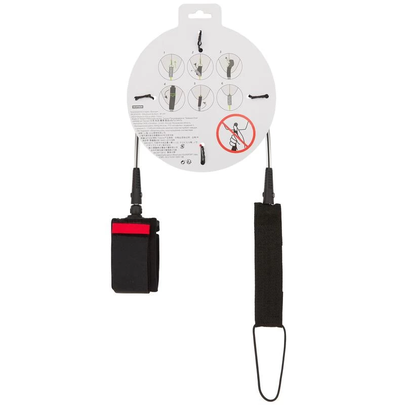 Leash Surf 8' (240 Cm) Diamètre 7 Mm Noir 9 Leash Surf 8' (240 Cm) Diamètre 7 Mm Noir – Image 9