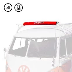 LOT DE 2 MOUSSES DE BARRE DE TOIT LARGE - HOWZIT - ROUGE -