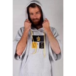 Pacifique Sud | Poncho Surf | Gris Clair | Avec Manches -Board Zone Soldes pacifique sud poncho surf gris clair avec manches 2