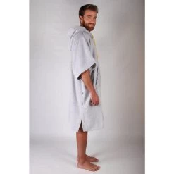 Pacifique Sud | Poncho Surf | Gris Clair | Avec Manches -Board Zone Soldes pacifique sud poncho surf gris clair avec manches 3