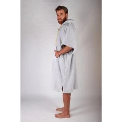 Pacifique Sud | Poncho Surf | Gris Clair | Avec Manches -Board Zone Soldes pacifique sud poncho surf gris clair avec manches 4