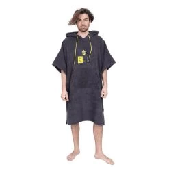 Poncho Surf Gris | Taille Unique | 100% Coton | Unisexe | Avec Manches