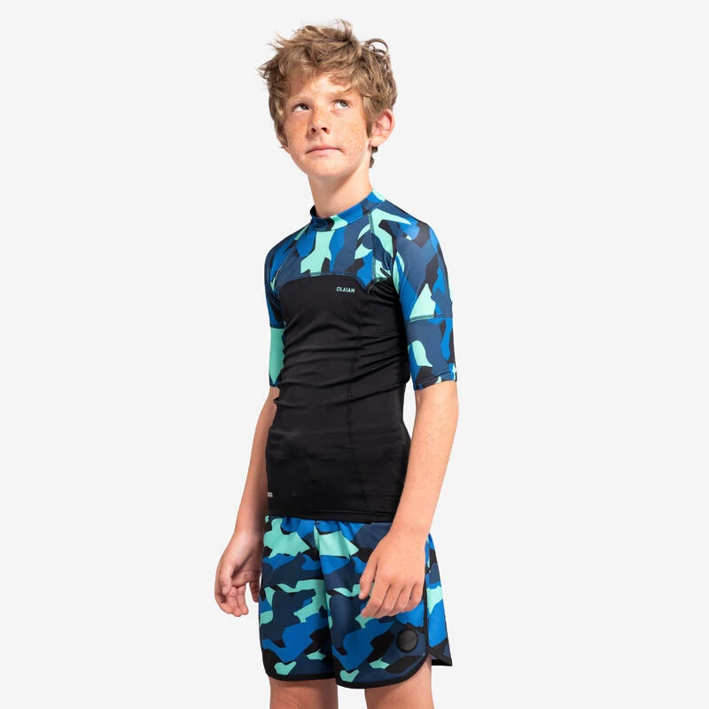 SHORT DE BAIN 500 BLEU CAMO 2 SHORT DE BAIN 500 BLEU CAMO – Image 2