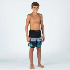 Short De Bain Garçon - 500 Palmsand Noir 11 Short De Bain Garçon - 500 Palmsand Noir -Board Zone Soldes short de bain garcon 500 palmsand noir 5