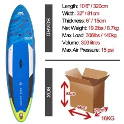 Aqua Marina Stand Up Paddle Gonflable – Beast 10'6" 15cm D'épaisseur Avec Pompe, Pagaie, -Board Zone Soldes stand up paddle gonflable beast 106 15cm depaisseur avec pompe pagaie 3