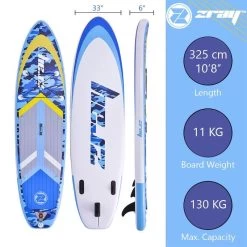 Zray SUP Gonflable Camo 10'8" Dropstitch 325x84x15 Cm (10'8x33"x6") - Option Kayak -Board Zone Soldes sup gonflable camo 108 dropstitch 325x84x15 cm 108x33x6 option kayak 2