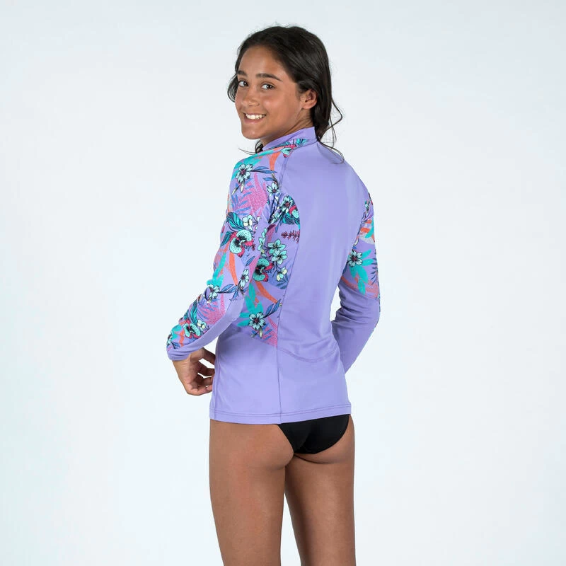 Tee Shirt Anti Uv Manches Longues Fille - 500 Orchid Violet 2 Tee Shirt Anti Uv Manches Longues Fille - 500 Orchid Violet – Image 2