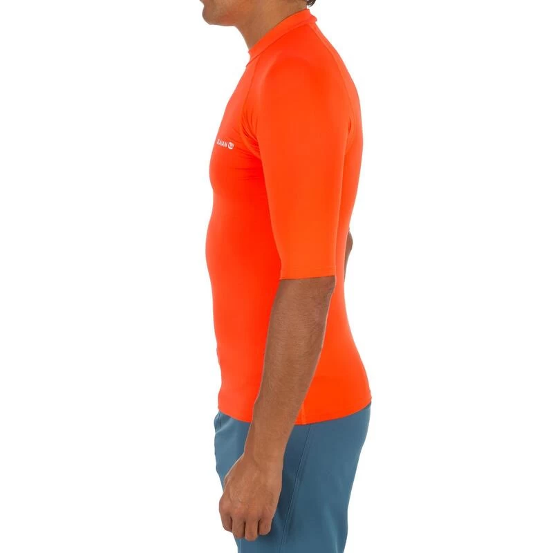 Tee Shirt Anti Uv Surf Top 100 Manches Courtes Homme Orange Fluo 2 Tee Shirt Anti Uv Surf Top 100 Manches Courtes Homme Orange Fluo – Image 2