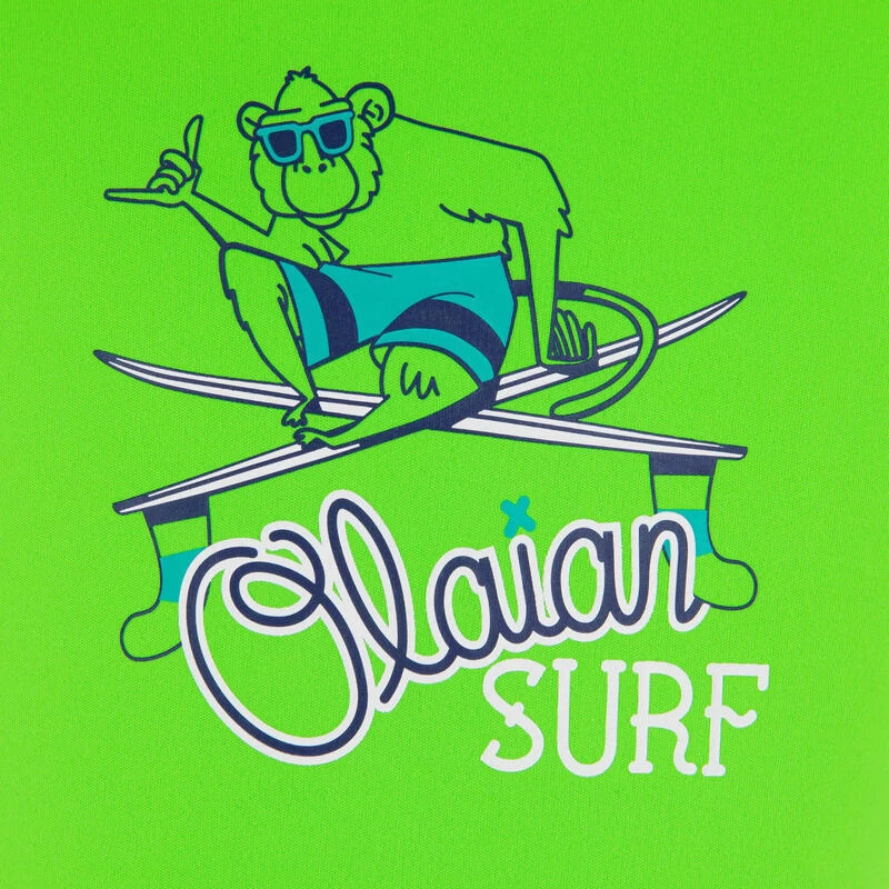 Water Tee Shirt Anti UV Surf Enfant Vert Imprimé 3 Water Tee Shirt Anti UV Surf Enfant Vert Imprimé – Image 3